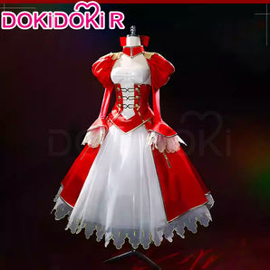 DokiDoki-R Game Fate / Grand Order Cosplay Nero Claudius Costume / Wig Red White