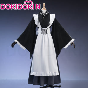【Partially Ready For Ship】【Size XS-3XL】DokiDoki-N Manga Anime Cosplay Maid Costume Black Kimono