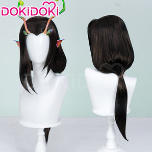 【Ready For Ship】Dokidoki Game Cosplay Woman Wig Long Straight Black Wig Hair Bundle Ponytail