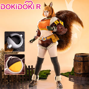【Partial Ready For Ship】【Size S-3XL】Dokidoki-R Game Cosplay Brown Leather Suit Tail
