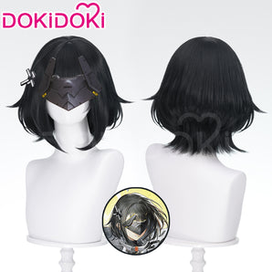 DokiDoki Game Arknights Cosplay Endministrator Female Wig Short Black Hair