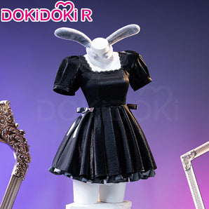 【Partially Ready For Ship】DokiDoki-R Anime Music Video Cosplay Female Black Costume Dress 3rd Anniversary Cafe Rabbit Headwear Halloween