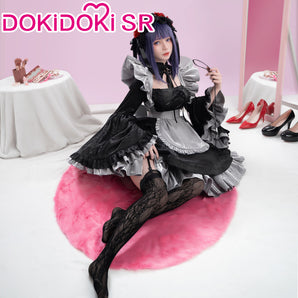 【Partially Ready For Ship】DokiDoki-SR Anime Cosplay Costume Maid Black Dress