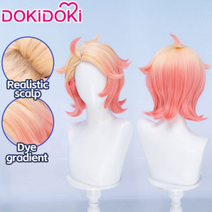 【Ready For Ship】DokiDoki Game Cosplay Trainer Wig Short Blonde Orange Gradient Hair