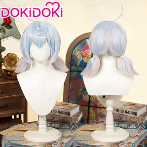 【Ready For Ship】DokiDoki Game Genshin Impact Cosplay Fontaine Sigewinne Wig Blue Pink Twin Tail Cute
