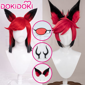 【Partially Ready For Ship】DokiDoki Anime Cosplay Wig / Glasses / Ears / Headpieces Short Red Black / Black Gloves Red Nails