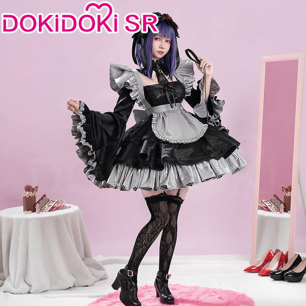 DokiDoki-SR Anime Cosplay Costume Maid Black Dress dokidokicosplay DokiDoki-SR Anime Cosplay Costume Maid Black Dress dokidokicosplay