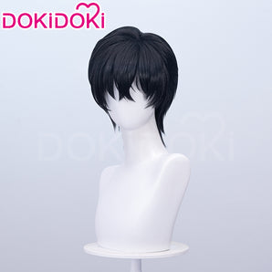 DokiDoki Game Limbus Company Cosplay Yi Sang Wig Short Straight Black Hair Yisang