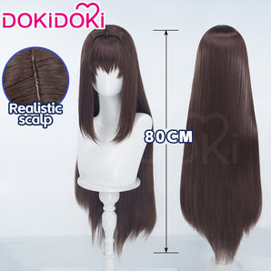 DokiDoki Game Witch On the Holy Night Cosplay Aoko Aozaki Wig Long Straight Brown Hair