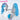 DokiDoki Game Cosplay Wig Long Curly Blue Gery Hair Cool Summer