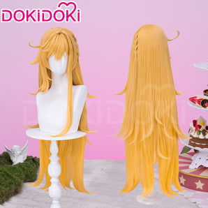 DokiDoki Game Genshin Impact Cosplay Escoffier Wig Long Straight Yellow Hair