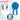 DokiDoki Anime Cosplay Wig / Tattoo Short Light Gold Blue Gradient