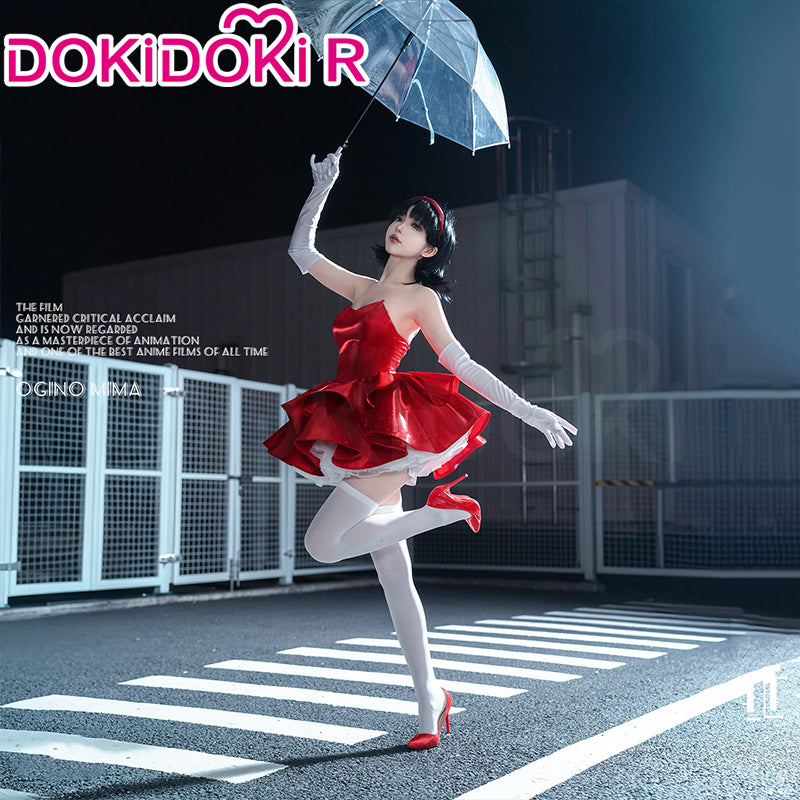 perfect blue dress 【Partially Ready For Ship】DokiDoki-R Anime Perfect Blue Cosplay Kirigoe Mima Costume Strapless Red Dress, Costume Only-S-Order Processing Time Refer