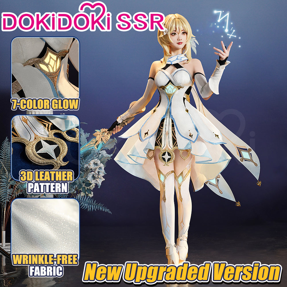 【Partially Ready For Ship】【7 Diffrent Lights】DokiDoki-SSR Game Genshin Impact Traveler Lumine Cosplay Costume Ying /Shoes