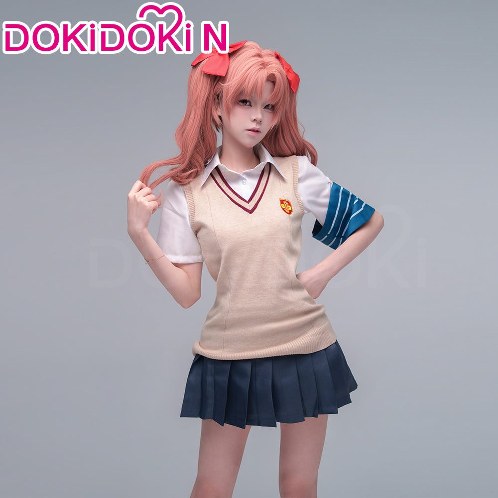 【In Stock】DokiDoki-N Anime A Certain Scientific Railgun Cosplay Shirai Kuroko Costume School Uniform, Costume Only-S-In Stock