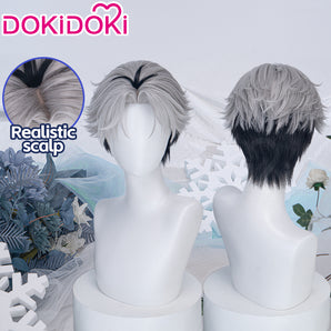 【Ready For Ship】DokiDoki Anime Agents of the Four Seasons: Dance of Spring Cosplay Itecho Kangetsu Wig Short White Black Hair