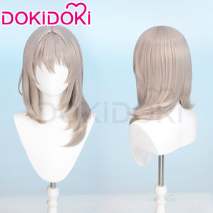 【Ready For Ship】DokiDoki Anime Girls Band Cry Cosplay Momoka Kawaragi Wig Long Straight Grey Hair