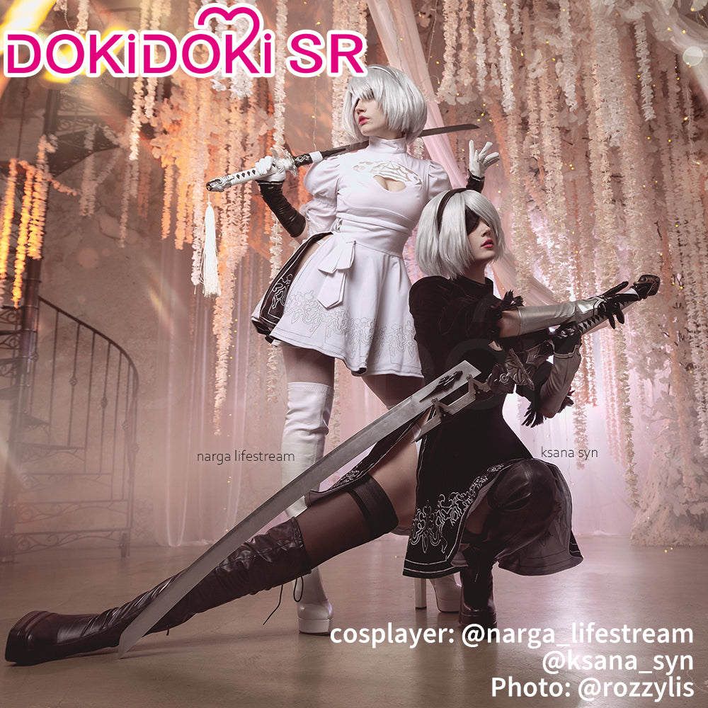 【2 STYLES】【Size S-3XL】DokiDoki-SR Game Cosplay White / Black Dress Cos ...