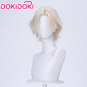 DokiDoki Game Cosplay Women Wig Short Curly Blonde Hair