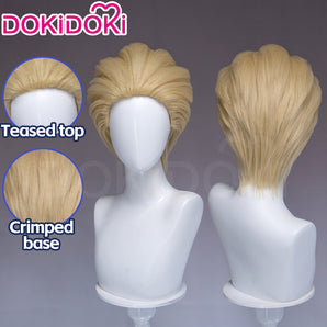 DokiDoki Anime Cosplay Wig Short Blonde Crimped Base Hair