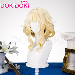 DokiDoki Game Honkai: Star Rail Cosplay Aglaea Wig Short Golden Trichiasis Hair