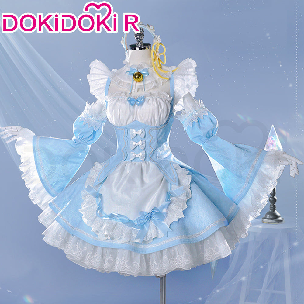 DokiDoki-R Anime Cosplay Costume Light Blue Maid Dress, Costume Only-L-Order Processing Time Refer to Description Page