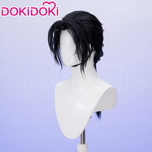 DokiDok Game Where Winds Meet Cosplay Jiang Yan Wig Long Straight Black Hair Ponytail Jiangyan