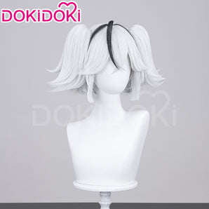 DokiDoki Game Wuthering Waves Cosplay Camellya Wig Short Straight White Black Hair