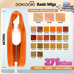 【Ready For Ship】【Orange】DokiDoki Cosplay Wig Basic Wig Long Straight Orange 100 CM Hair