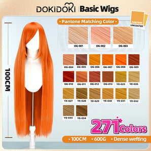 【Ready For Ship】【Orange】DokiDoki Cosplay Wig Basic Wig Long Straight Orange 100 CM Hair