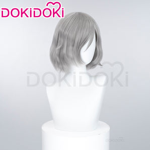 DokiDoki Anime Delicious in Dungeon Cosplay Mithrun Wig Short Curly Silver Wig Dungeon Meshi