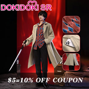 $5 Deposit =10% OFF Coupon DokiDoki-SR Anime Cosaply Coat Shirt Costume Men