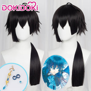 DokiDoki Anime The Case Study of Vanitas Cosplay Vanitas Cosplay Wig / Earrings  Vanitas no Carte long Black Wig Men