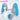 DokiDoki Game Cosplay Wig Long Curly Blue Gery Hair Cool Summer
