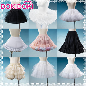 【Soft Petticoat】【In Stock】DokiDoki Black / White / Pink Petticoat Bustle Underskirt Oversized Violent Skirt Pumpkin Pants