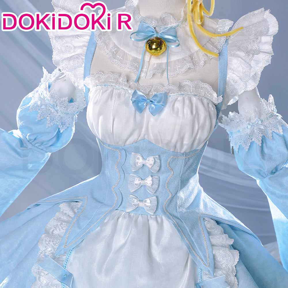 DokiDoki-R Anime Cosplay Costume Light Blue Maid Dress, Costume Only-L-Order Processing Time Refer to Description Page