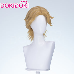 DokiDoki Game Mouthwashing Cosplay Curly Wig Short Curly Light Brown Hair