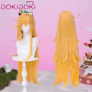 DokiDoki Game Genshin Impact Cosplay Escoffier Wig Long Straight Yellow Hair