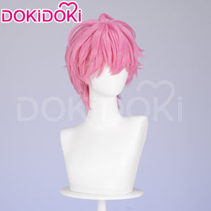 DokiDoki Virtual Idol PLAVE Cosplay Bamby Wig Short Straight Pink Hair Chae Bong Gu Chae Bonggu