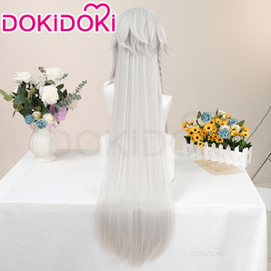 DokiDoki Anime Black Butler Cosplay Undertaker Wig Long Straight White Silver Hair under taker
