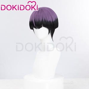 DokiDoki Anime Kaiju No. 8 Cosplay Soshiro Hoshina Wig Short Straight Black Purple Hair Monster #8