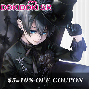 $5 Deposit =10% OFF Coupon  DokiDoki-SR Anime Black Butler Kuroshitsuji Cosplay  Ciel Phantomhive Costume Black Rose
