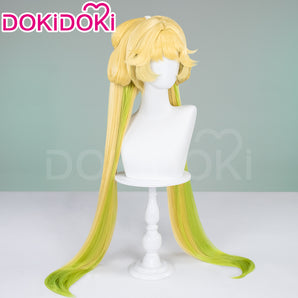 DokiDoki Game Wuthering Waves Cosplay Verina Wig Long Straight Yellow Green Hair