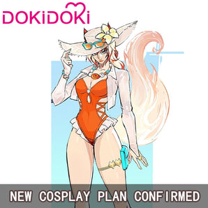 【Confirmed】$5 Deposit =10% OFF Coupon DokiDoki Game Cosplay Costume Orange Swimsuit