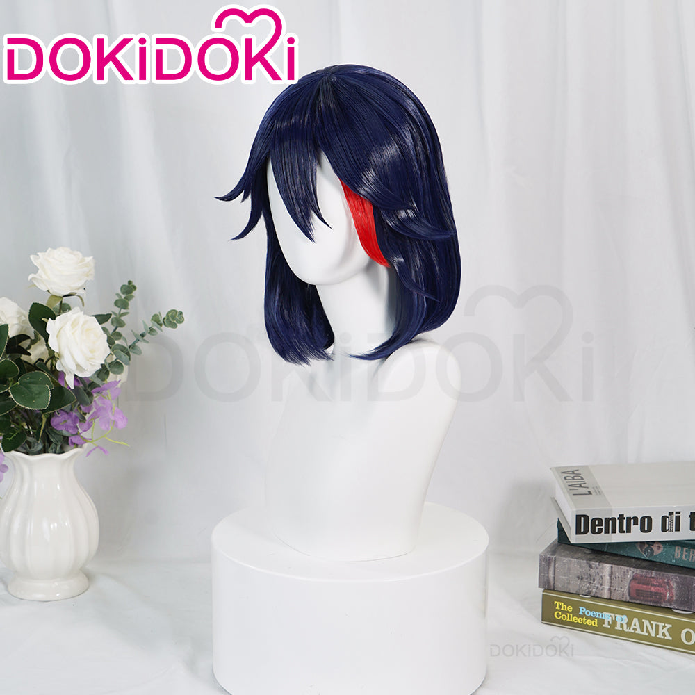 DokiDoki Anime KILL la KILL Cosplay Matoi Ryuuko Wig Short Straight Dark  Blue Hair