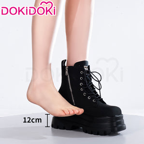 【In Stock】DokiDoki Height Increasing Shoes / Elevator Shoes Martin Boots Black White