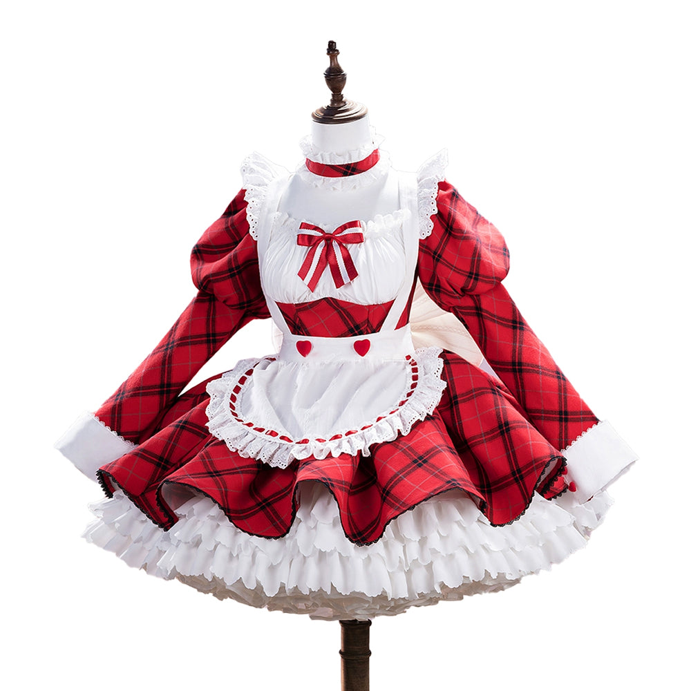 DokiDoki-R Anime Shugo Chara Cosplay Tsukiyomi Utau Costume Red Maid D