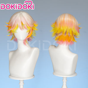 DokiDoki Anime Paradox Live Cosplay Kantaro Misuji Wig Short Straight Yellow Orange Pink Green Purple Colored Hair