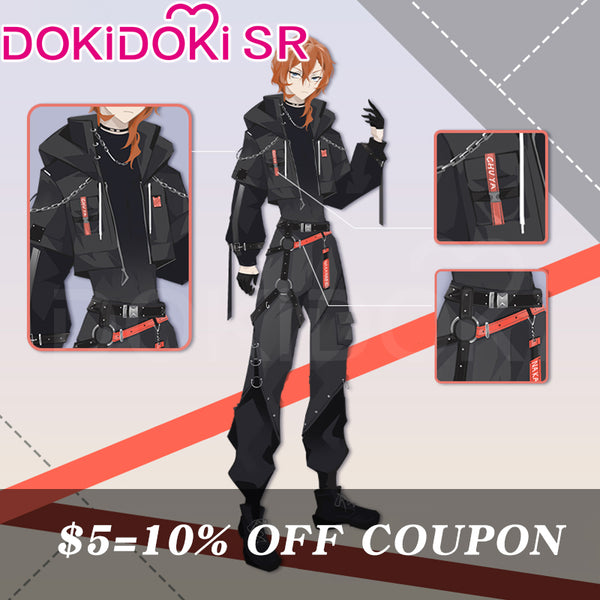 5 Deposit 10 OFF Coupon DokiDoki SR Anime Cosplay Costume Workwear Doujin Black Cool Casual Wear