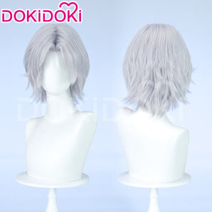 DokiDoki Game Cosplay Wig Short Straight Grey Men Hair